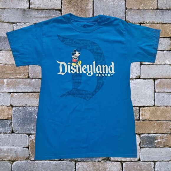 Y2K Disneyland Resort Mickey Mouse Graphic Small Blue Short Sleeve T Shirt - Picture 1 of 6